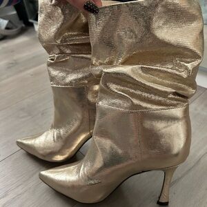 Arezzo gold mini boots